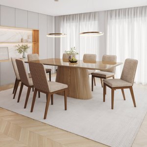 Conjunto para Sala de Jantar com 8 Cadeiras Olivia