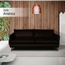 Ver imagem 2 de Sofá Decorativo Sala de Estar América 2 Lugares 200cm Couro Marrom - Mozzelar
