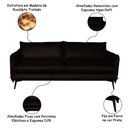 Ver imagem 3 de Sofá Decorativo Sala de Estar América 2 Lugares 200cm Couro Marrom - Mozzelar