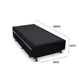 Cama Box Bicama Auxiliar Solteiro Suede Espuma 8cm 40x88x188 Preto - 3
