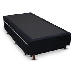 Cama Box Bicama Auxiliar Solteiro Suede Espuma 8cm 40x88x188 Preto - 2