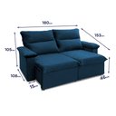 Ver imagem 4 de Sofá Retrátil Reclinável Paris 180cm Suede Velut com Molas no Assento - King House