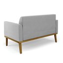 Ver mais imagens de Conjunto Poltrona e Namoradeira Decorativa Isabella Pés Fixo em Madeira Castanho Suede Cinza G19 - G