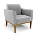 Ver imagem 6 de Conjunto Poltrona e Namoradeira Decorativa Isabella Pés Fixo em Madeira Castanho Suede Cinza G19 - G