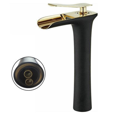 Torneira Cascata Monocomando Luxo Banheiro Misturador Quente Frio Cuba Mesa Bancada Cobre