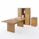 Ver imagem 2 de Conjunto Escritório 3 Peças com Mesa Reunião e Armário Carvalho Espresso Móveis