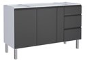 Ver imagem 1 de Gabinete Ga de Cozinha em Aço 1.35 Cm com Pés e Puxadores em Aluminío Cor Preto Cmax