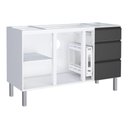 Ver imagem 2 de Gabinete Ga de Cozinha em Aço 1.35 Cm com Pés e Puxadores em Aluminío Cor Preto Cmax