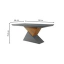 Ver imagem 4 de Mesa de Sala Jantar Dubai + Tampo Madeirado Vidro Reto 180x90cm Imbuia/off White - Rufato
