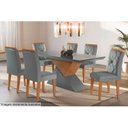 Ver imagem 5 de Mesa de Sala Jantar Dubai + Tampo Madeirado Vidro Reto 180x90cm Imbuia/off White - Rufato