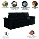 Ver imagem 4 de Sofá Retrátil York 3 Lugares 2,10m Suede