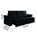 Ver imagem 3 de Sofá Retrátil York 3 Lugares 2,10m Suede