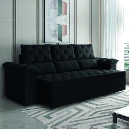Sofá Retrátil York 3 Lugares 2,10m Suede - 1