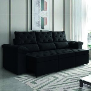 Sofá Retrátil York 3 Lugares 2,10m Suede