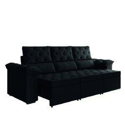 Sofá Retrátil York 3 Lugares 2,10m Suede - 2