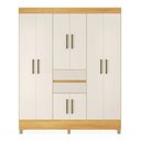 Ver imagem 4 de Guarda Roupa Roupeiro Casal 8 Portas 2 Gavetas Munique Cinamon Touch Off White Demóbile