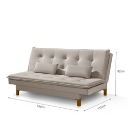 Sofá Cama Bangkok Costura Capitonê Sofisticado em Madeira - 4