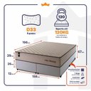 Ver imagem 3 de Conjunto Cama Box Espuma San Diego Bege Queen 158x198x67