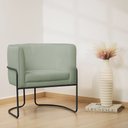 Ver imagem 2 de Kit 02 Poltronas Decorativas Betina Base Aço Preto Bouclé Verde Claro - Nexta Casa