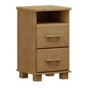 Ver imagem 4 de Mesa Cabeceira Madeira Maciça Mesinha Quarto 2 Gavetas Boho:freijo