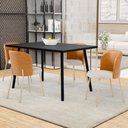 Ver imagem 2 de Kit 3 Cadeiras Sala de Jantar Estofada Gavi Arena L02 Couríssimo Whisky Linho Cru - Lyam Decor