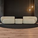 Ver imagem 1 de Sofá Versátil Sala de Estar Egito 302cm Modulado Veludo Bege G52 - Gran Belo
