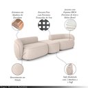 Ver imagem 3 de Sofá Versátil Sala de Estar Egito 302cm Modulado Veludo Bege G52 - Gran Belo