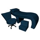 Ver imagem 1 de Kit Maca Estética Metalasse com Mocho e Escadinha Slk Decor Nina Azul Royal