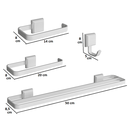 Ver imagem 2 de Kit Acessórios para Banheiros 4 Peças Lavabo com Toalheiro Duplo Branco