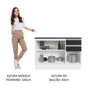 Ver imagem 3 de Balcão de Pia Cozinha 100% Mdf 120 Cm 3 Portas e 2 Gavetas Branco/preto Acordes Madesa Branco/preto