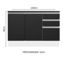 Ver imagem 5 de Balcão de Pia Cozinha 100% Mdf 120 Cm 3 Portas e 2 Gavetas Branco/preto Acordes Madesa Branco/preto