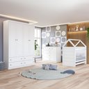 Ver imagem 1 de Quarto de Bebê com Guarda-Roupa 4 Portas 1 Cômoda e 1 Berço Mini Cama Montessoriano New York