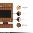 Ver imagem 3 de Painel Suspenso Ripado Seko Tv 55" Portas Basculantes Borda Chanfrada Freijó/offwhite G18 - Gran Bel