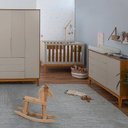 Ver imagem 1 de Kit Quarto Infantil com Pés Square Mel - Cômoda Elfe 4 Gavetas e 1 Porta + Guarda-Roupa Elfe + Berço
