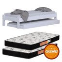 Ver imagem 2 de Cama Solteiro Turca com Auxiliar e 2 Colchoes Cor Branco