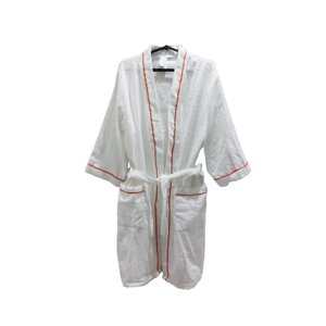 Roupao Felpudo Branco Tam G com Vivo: Laranja