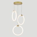 Ver imagem 2 de Lustre 3 Pendente Circular Aura 25cm - Ouro - Led 45w 6000k