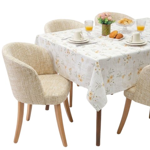 Toalha de Mesa Lepper Super Prática 6 Lugares 150x220cm Algodão Floral Campina