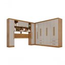 Ver imagem 7 de Guarda Roupa Casal Modulado de Canto Crsal 11 Portas de Bater 4 Gavetas MDP Cinamomo-Off White