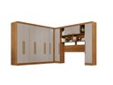Ver imagem 2 de Guarda-Roupa Casal Modulado Canto 11 Portas com Espaço para Cama Multimóveis Cinamomo/Off White