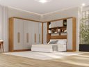 Ver imagem 1 de Guarda-Roupa Casal Modulado Canto 11 Portas com Espaço para Cama Multimóveis Cinamomo/Off White
