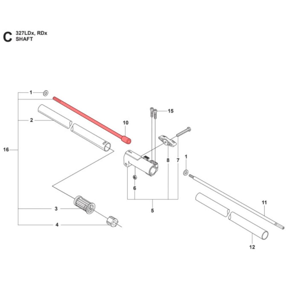 Eixo Cardan Inferior Roçadeira Husqvarna 323ldx 327ldx | MadeiraMadeira