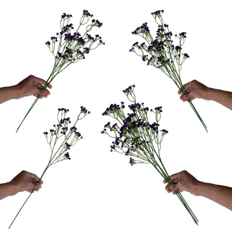 Kit 12 Galhos Flor Artificial Roxo para Festa Casamento e Ambientação