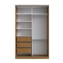 Ver imagem 2 de Guarda Roupa Solteiro Freijó Natural 1 Espelho 2 Portas 3 Gavetas 147x59,8x235cm Rc 2004 Emovell