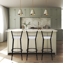 Ver imagem 6 de Kit 3 Banquetas para Balcão Bancada Cozinha Bistrô Ilhas Gourmet Bares Banco Flórida Preta