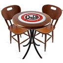 Ver imagem 1 de Conjunto Mesa Madeira Azulejo 60cm - Bistrô Fixa 78cm + 2 Cadeiras 43 - Natural - Duff