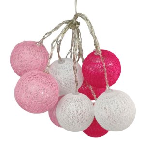 Luminaria Varal Natal Lampada Decoraçao Natalino Led Pilha AA 10 Bolas Enfeite Quarto Sala Mesa Espe
