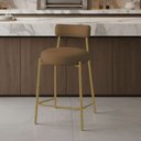 Ver imagem 1 de Banqueta Cozinha Alta com Encosto Industrial Dourado Londres New Couro Flex D03 - D'Rossi