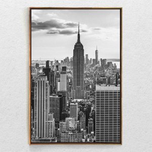 Quadro Decorativo Vertical Estado do Império Com Moldura e Sem Vidro 60x90