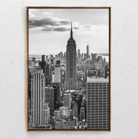 Quadro Decorativo Vertical Estado do Império Com Moldura e Sem Vidro 60x90
